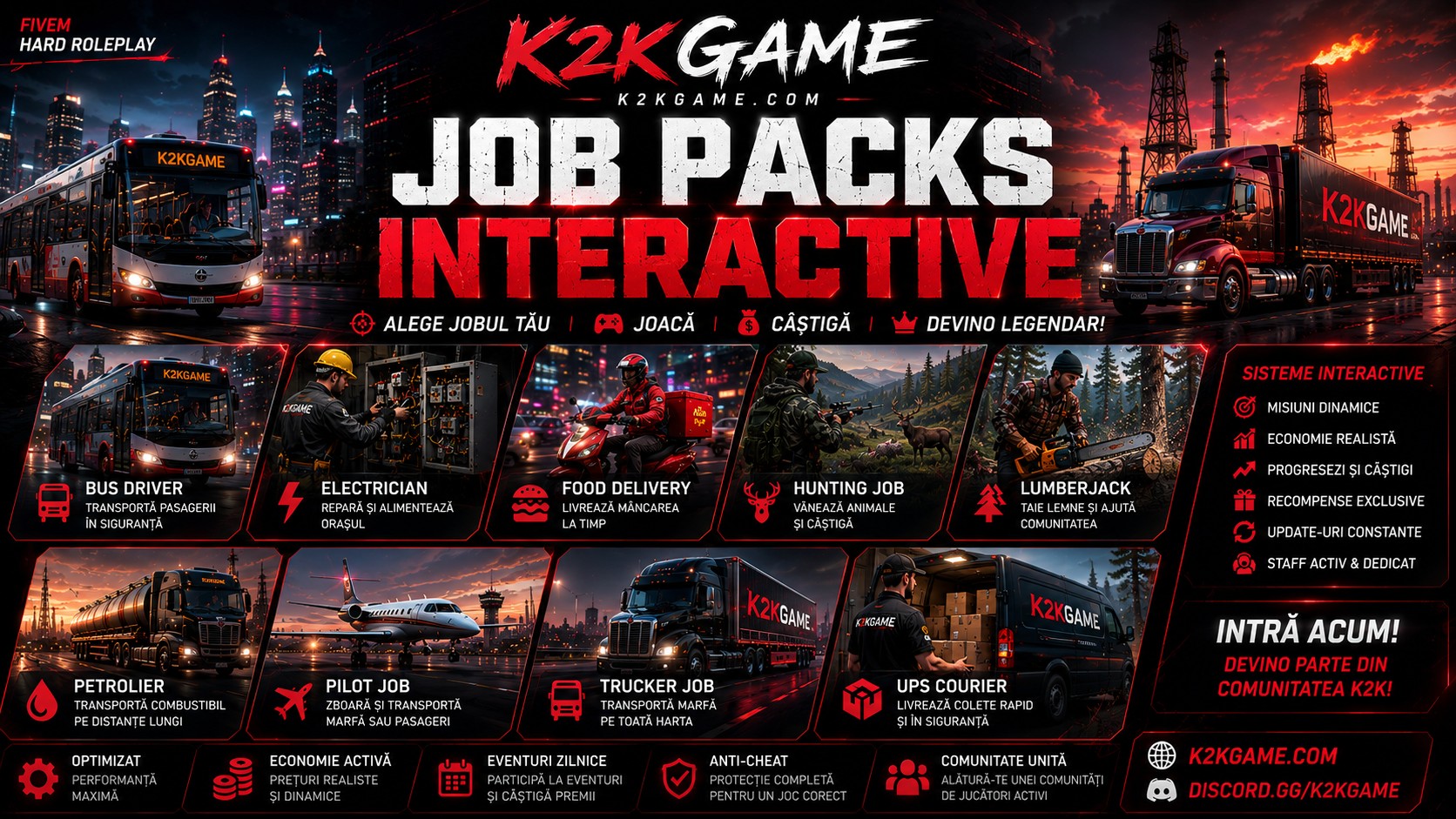 Interactive Job Pack V2 | 9 Joburi Premium | vRP | ALT-E | Full RP Experience